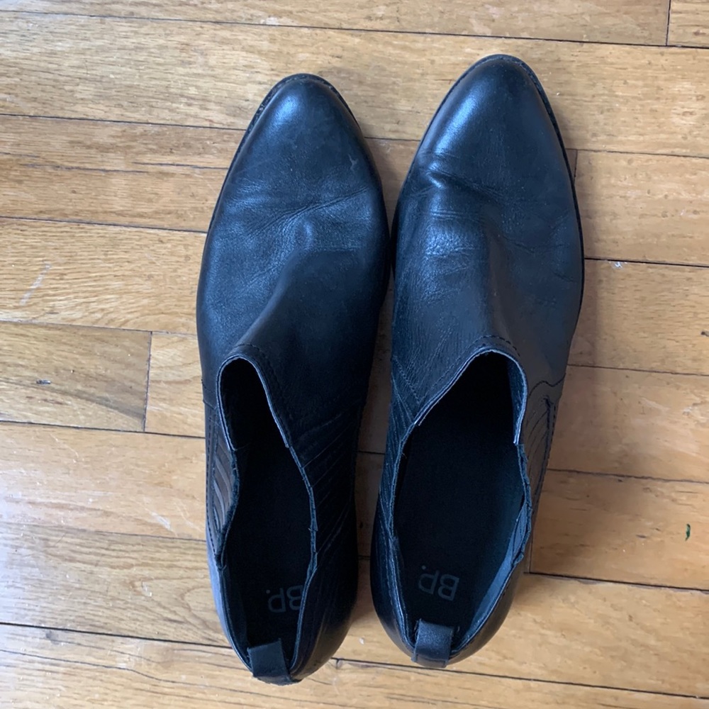 Black Leather Ankle Booties